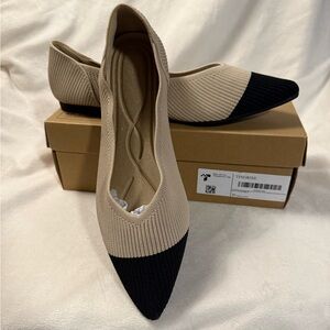 Chic Beige and Black Women's Loafers